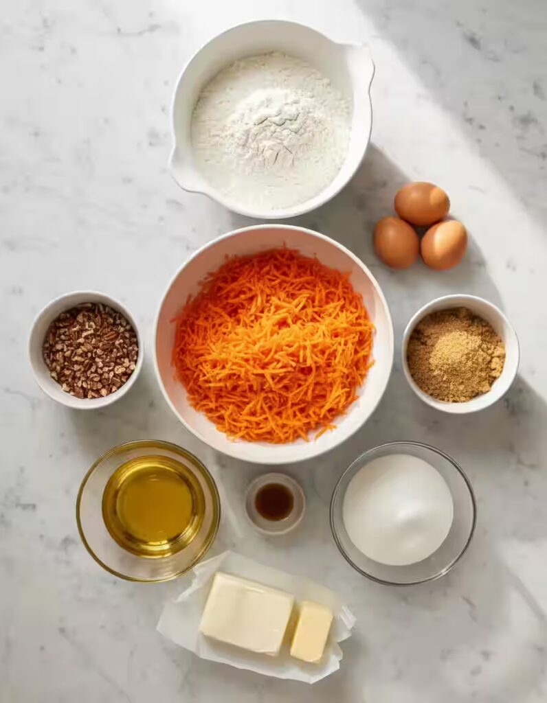 Carrot Cupcakes with Cream Cheese Frosting Ingredients