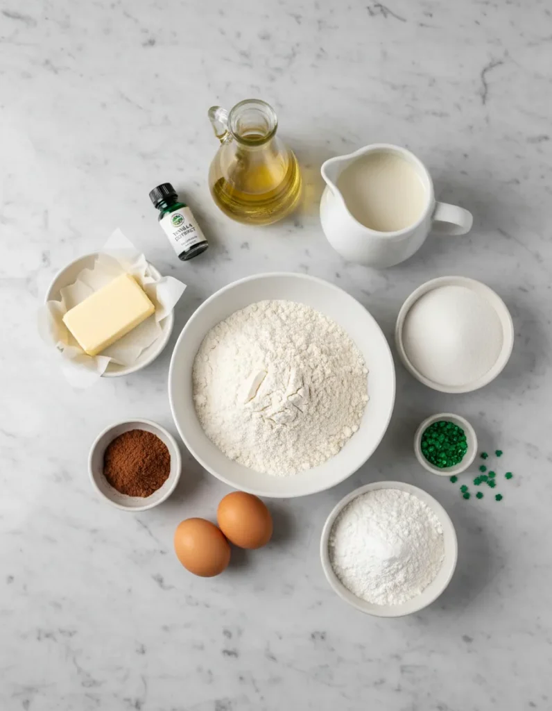 Green Velvet Cupcakes Ingredients