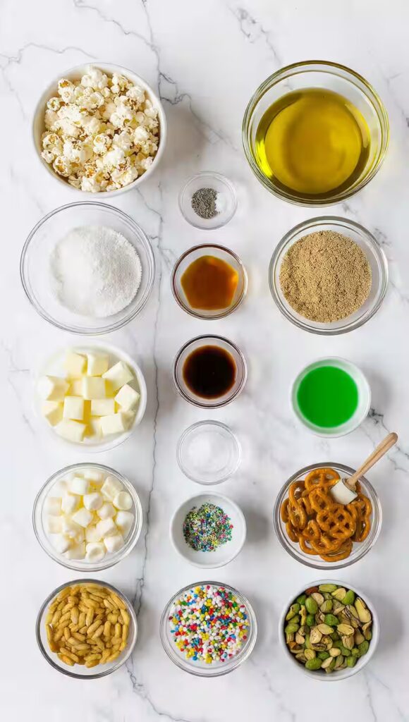 Loaded Leprechaun Popcorn ingredients