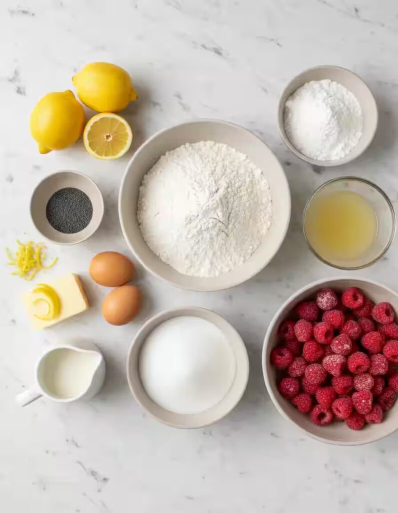 Raspberry Lemon Poppyseed Loaf Cake Ingredients