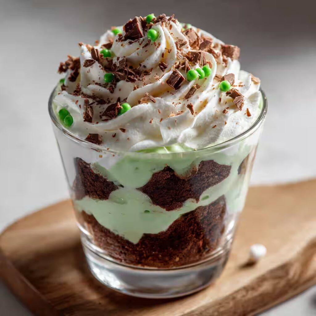 St. Patrick’s Day Brownie Trifle