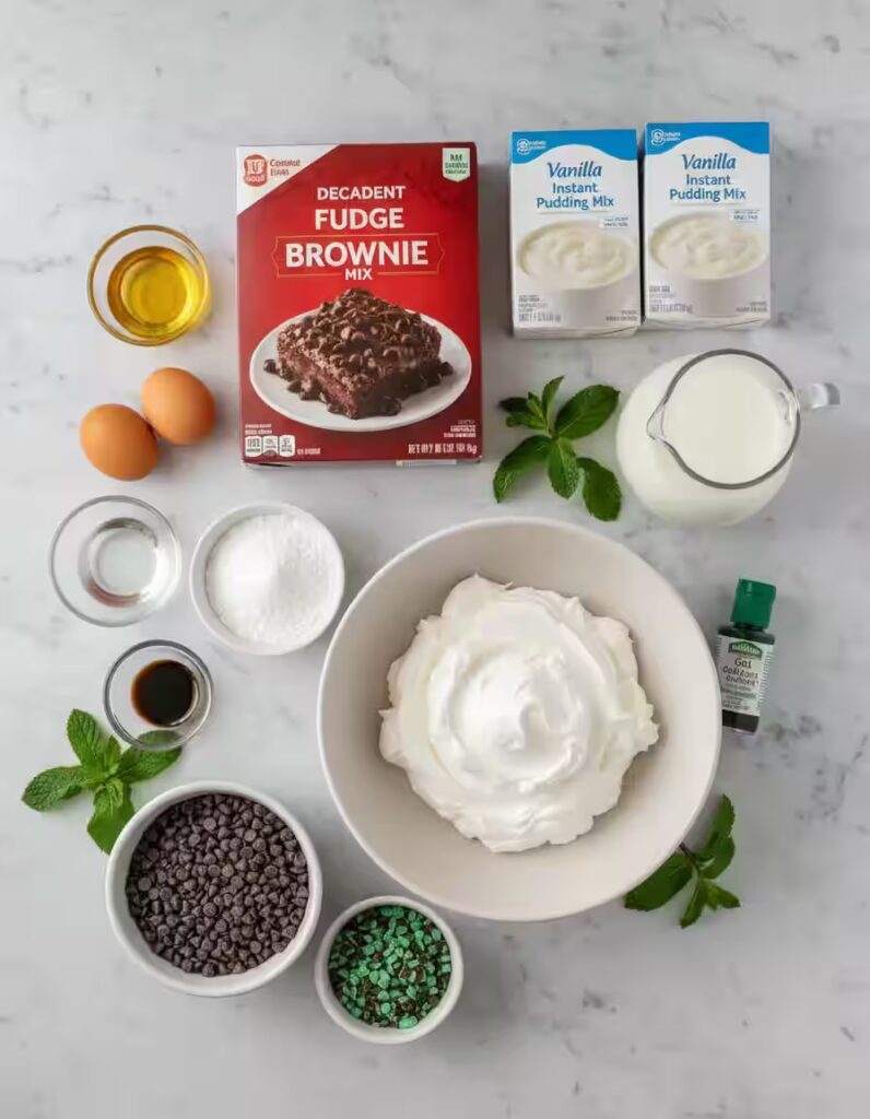 St. Patrick’s Day Brownie Trifle Ingredients