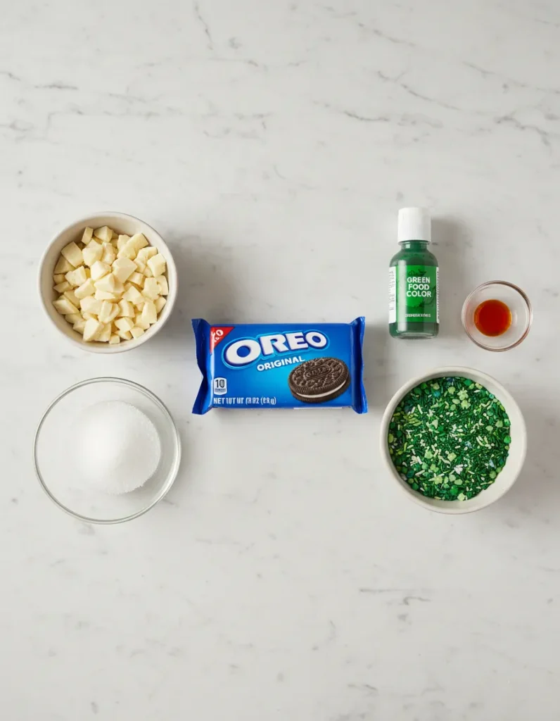 St. Patrick’s Day White Chocolate Dipped Oreos Ingredients
