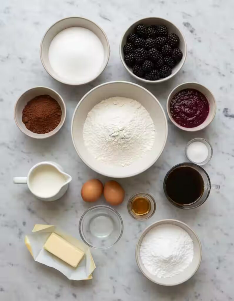 Chocolate Blackberry Cupcakes Ingredients