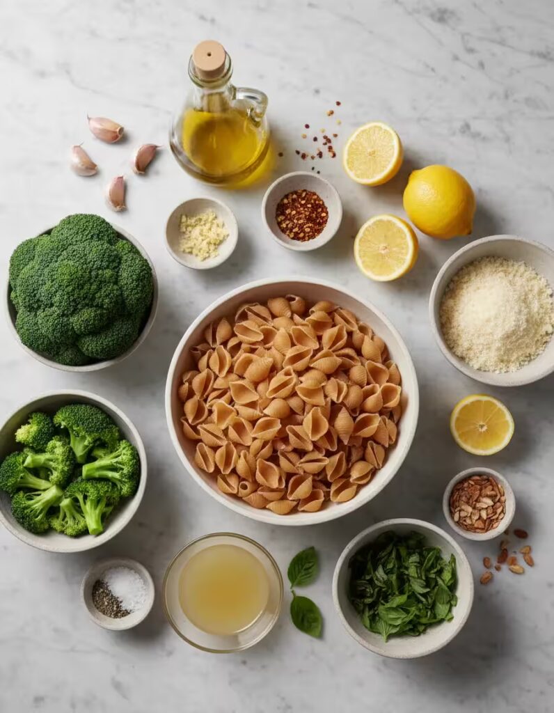 Healthy Broccoli Pasta Ingredients