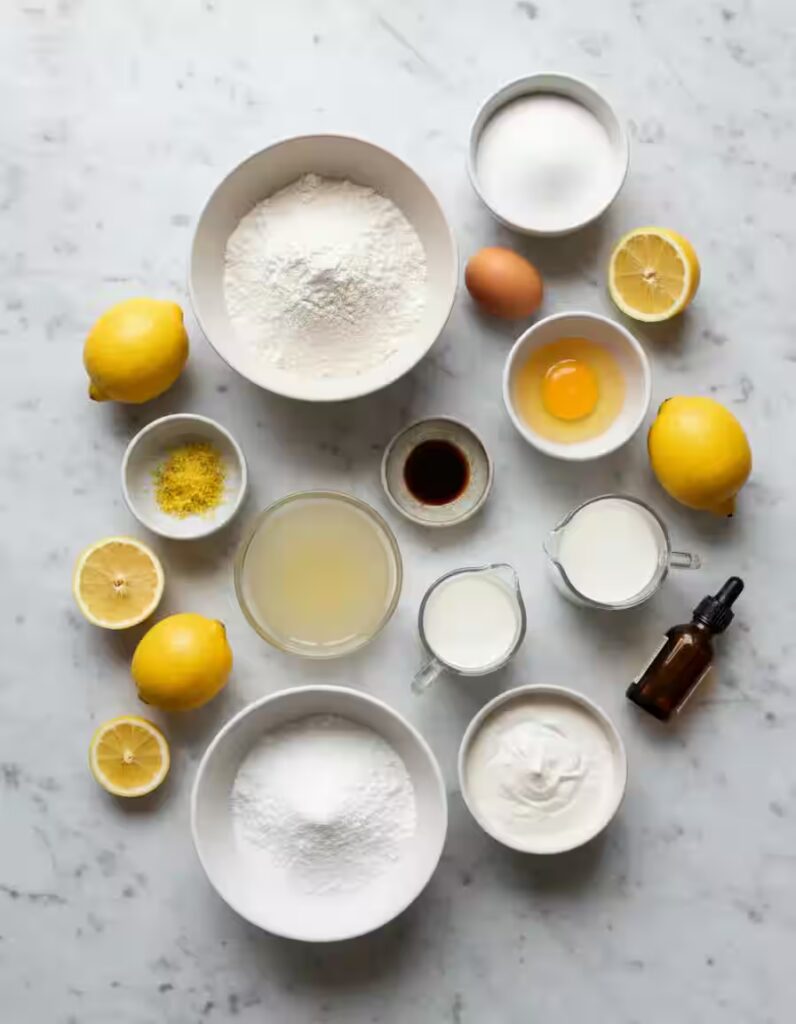 Lemon Stuffed Cupcakes Ingredients