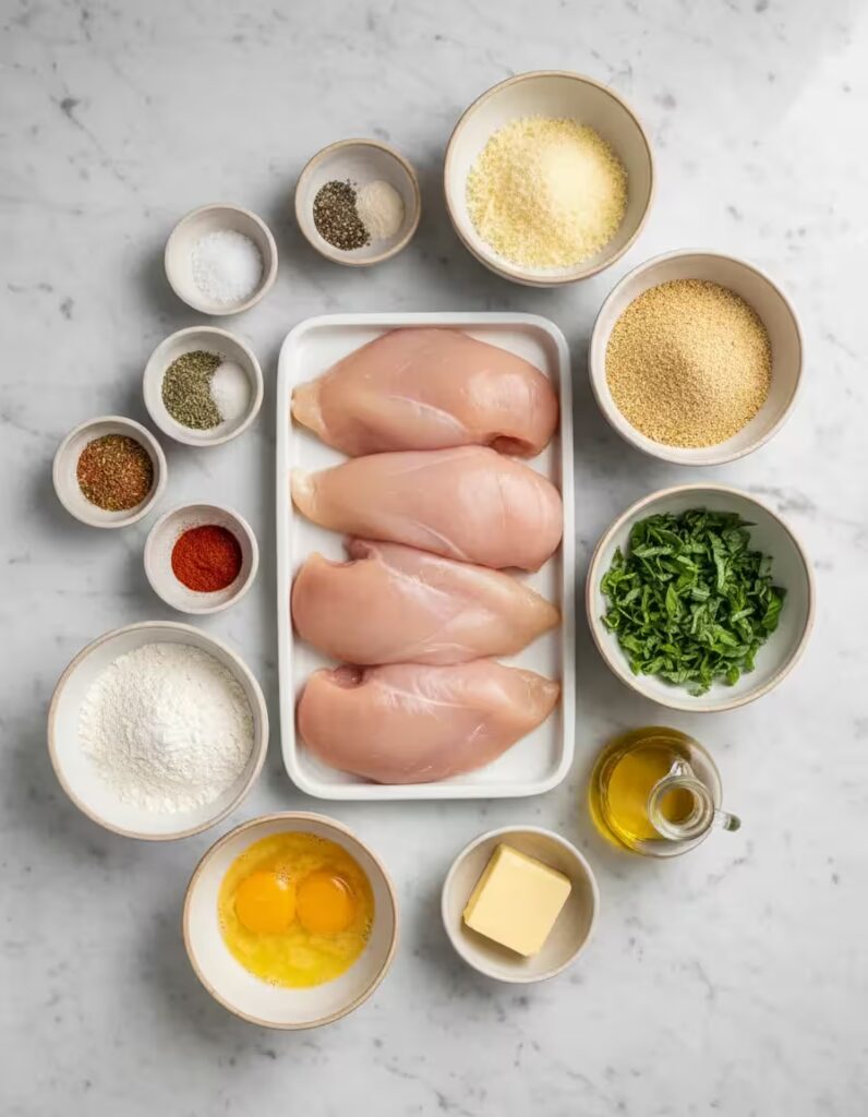 Parmesan-Basil Chicken Cutlets Ingredients