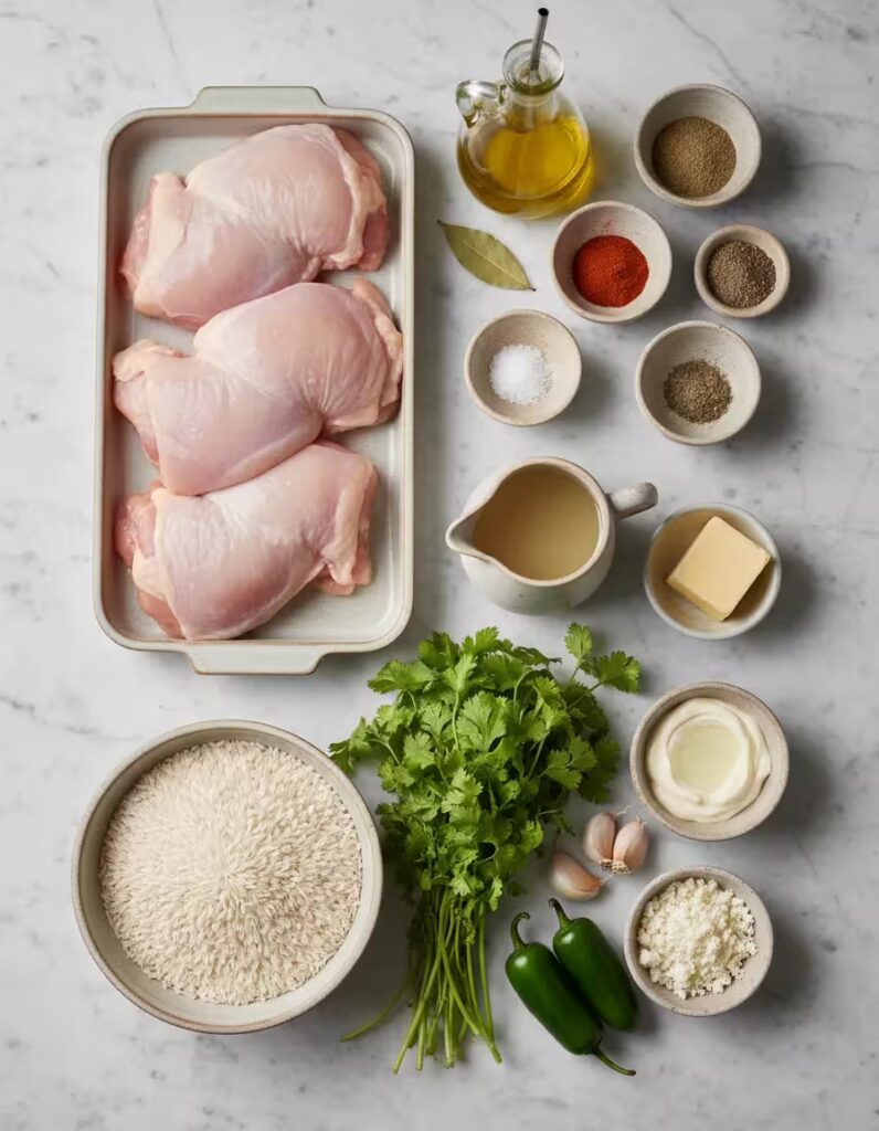 Peruvian Chicken & Rice with Green Sauce Ingredients
