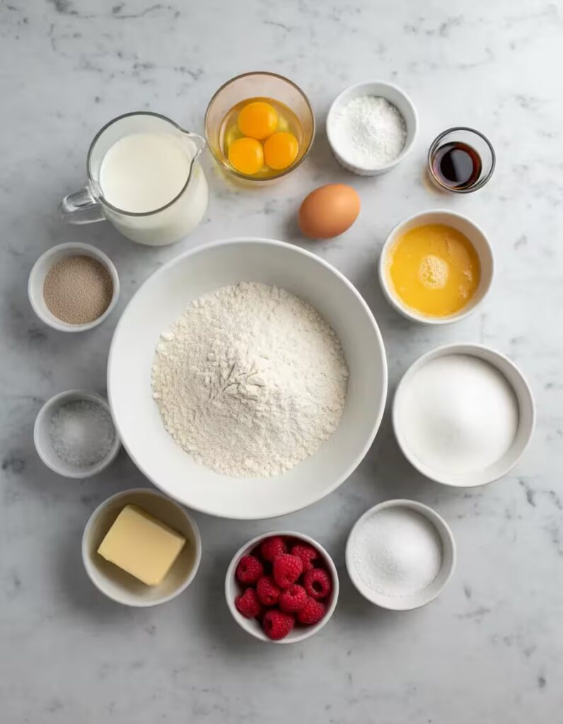 Raspberry Custard Buns Ingredients