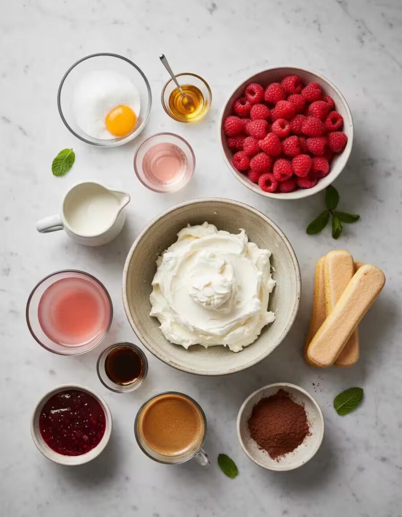Raspberry Tiramisu Ingredients