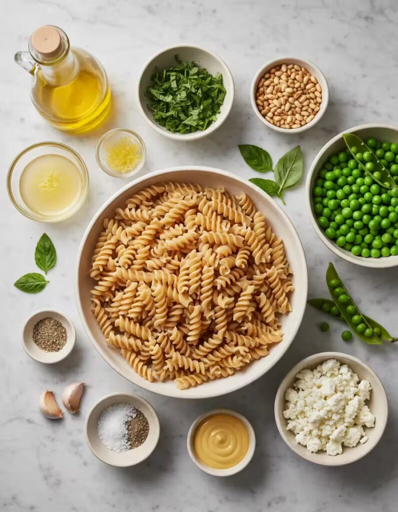 Spring Pea Pasta Salad Ingredients