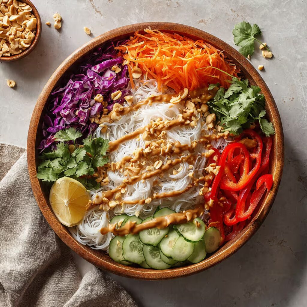 Spring Roll Salad with Peanut Sauce
